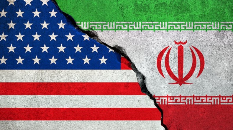 US Iran Flags